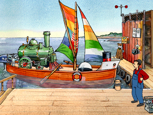 Mulle Meck bygger båtar — kajen